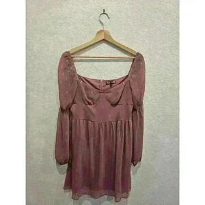 NWOT Crystal Doll Pink with Gold Diamond Bustier Style Top SZ Large